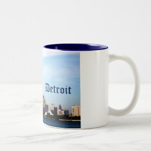 Detroit-Skyline Zweifarbige Tasse