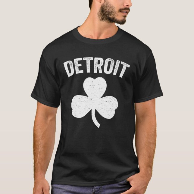 Detroit St Patrick s Day Parade Irish Shamrock Cut T-Shirt (Vorderseite)