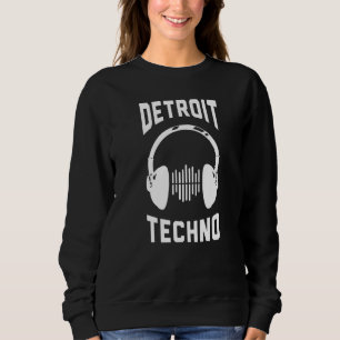 Detroit Techno House Musikfestival Skyline Edm Dj Sweatshirt
