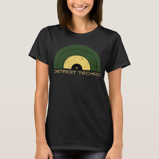 Detroit Techno Retro Look Record with Detroit Tech T-Shirt (Vorderseite)