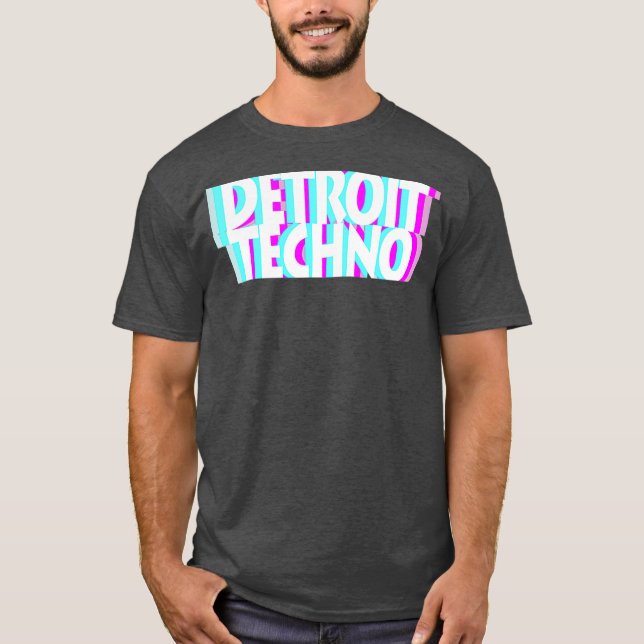 DETROIT TECHNO Tshirt EDM House Music Raver (Vorderseite)