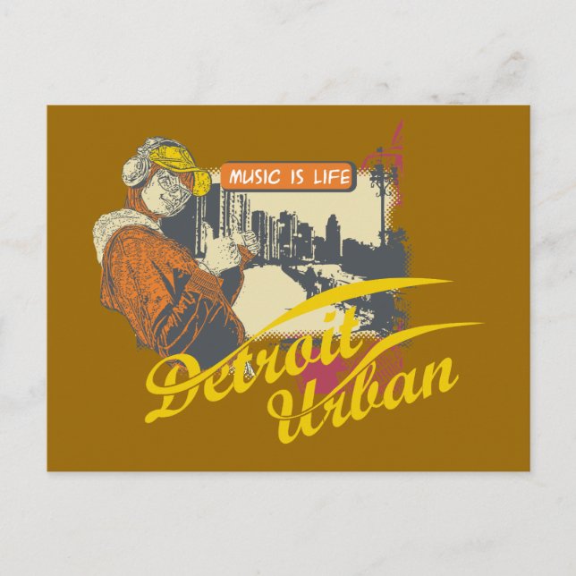Detroit Urban T - Shirt und Geschenke Postkarte (Vorderseite)