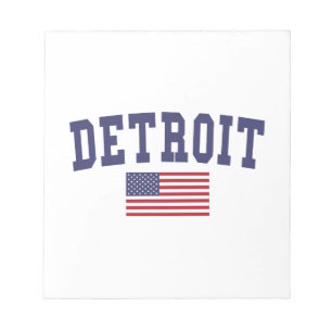 Detroit US-Flagge Notizblock