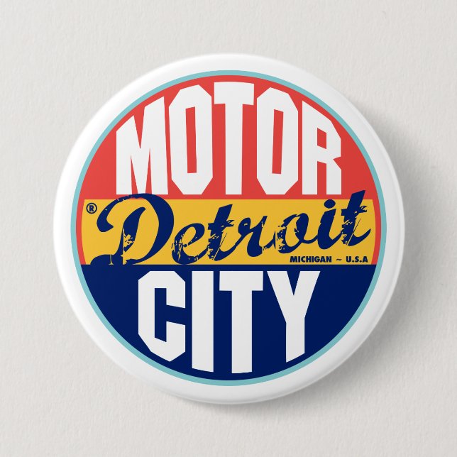 Detroit Vintage Label Button (Vorderseite)