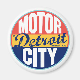 Detroit Vintage Label Magnet
