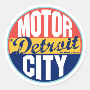 Detroit Vintage Label Runder Aufkleber