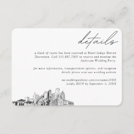 Detroit Wedding Hotel Zimmerblock Details Klein Begleitkarte