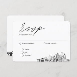 Detroit Wedding RSVP Optionen Mailbar Begleitkarte