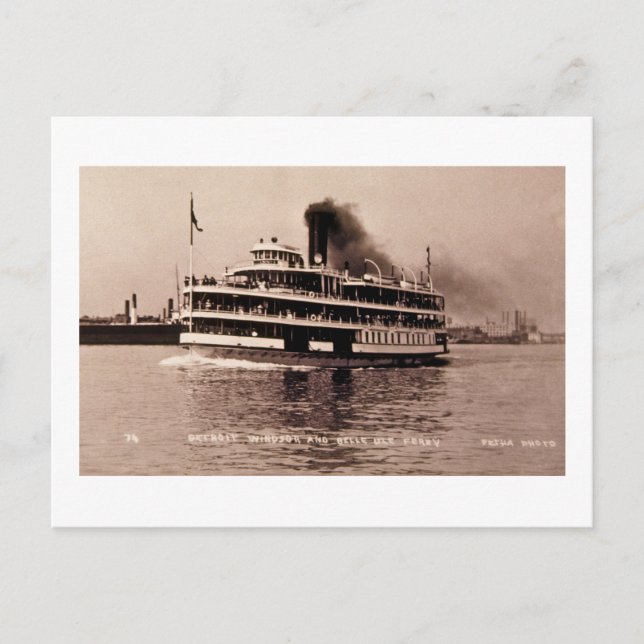 Detroit Windsor und Belle Isle Ferry - Louis Pesha Postkarte (Vorderseite)