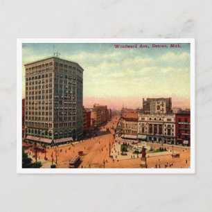 Detroit, Woodward Ave 1910er Jahre Vintage Postkarte