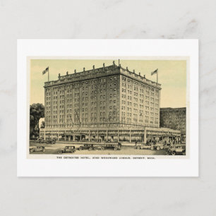 Detroiter Hotel Woodward Ave, Detroit, Michigan Postkarte