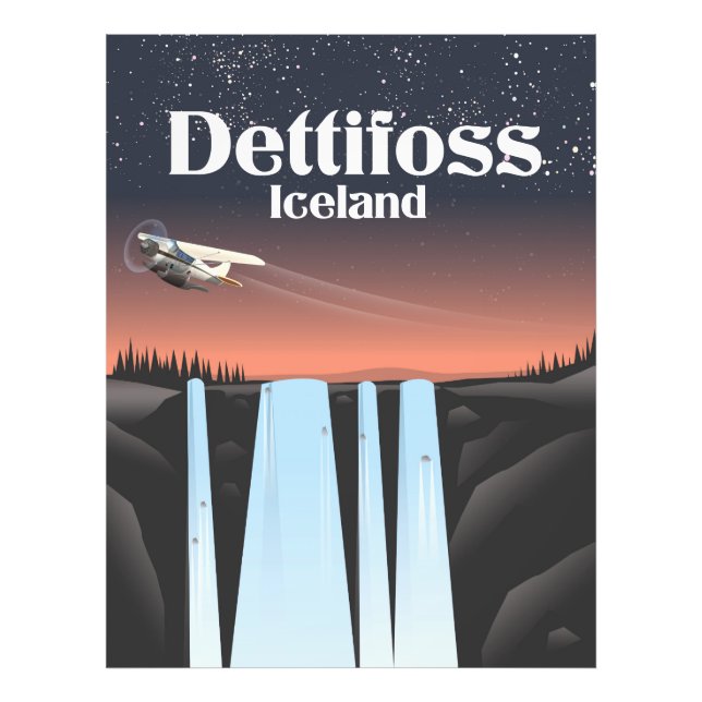 Dettifoss Island Reiseplakat. Fotodruck (Vorne)