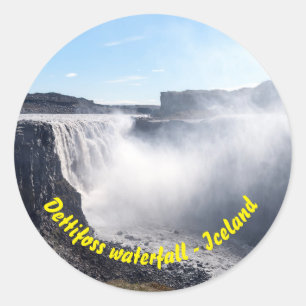 Dettifoss Wasserfall im Vatnajokull NP - Island Runder Aufkleber