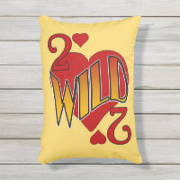 Deuces Wild 2 of Hearts Playing Card Pillow