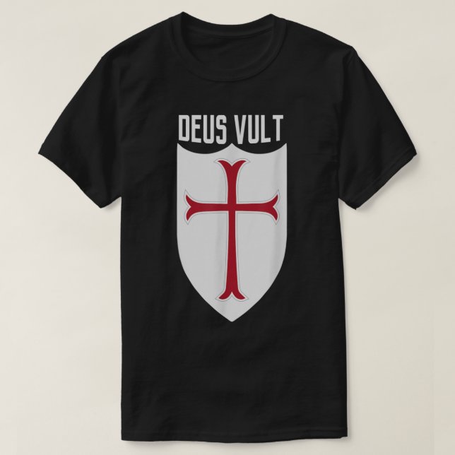 Deus Vult God Wills It Crusader Meme T-Shirt (Design vorne)