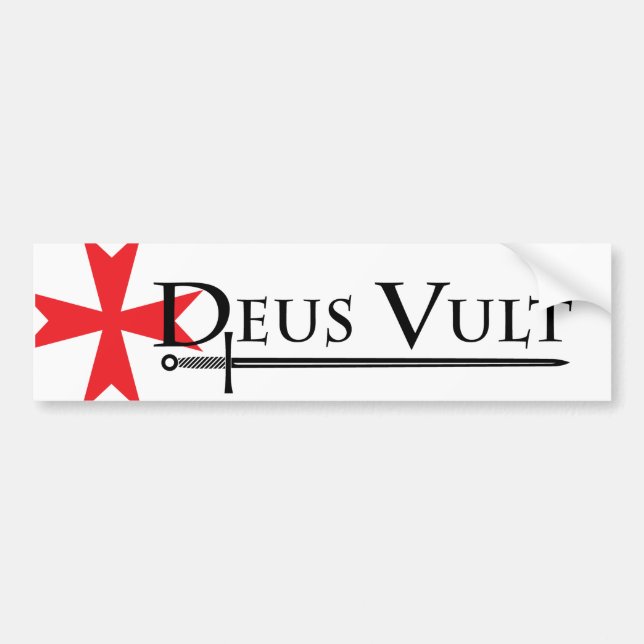 Deus Vult (Gott ist es!) gewillt, Autoaufkleber (Vorne)