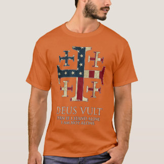 Deus Vult Ich bin nicht allein Jesaja 4110 Kreuz U T-Shirt