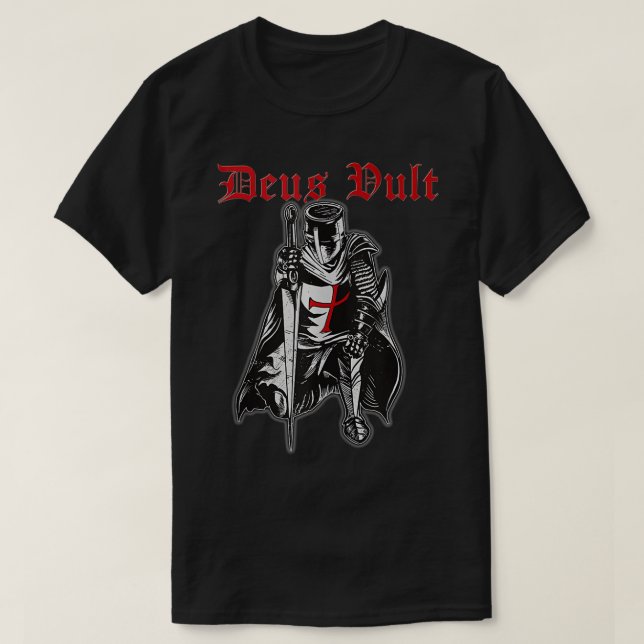 Deus Vult Knights Templar Ritterrüstung Mittelalte T-Shirt (Design vorne)