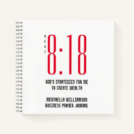 DEUT 8v18 Personalisiert Business Prayer Journal Notizbuch