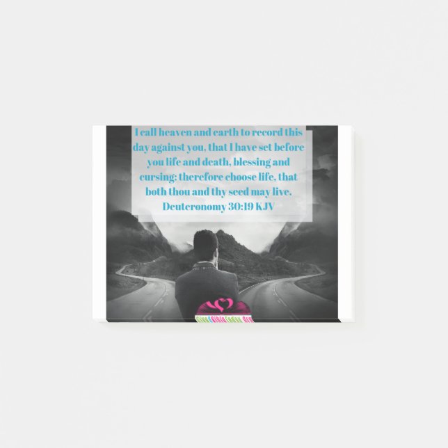 Deuteronomie 30:19 KJV Post-it Klebezettel (Vorderseite)