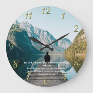 Deuteronomie 31:8 auf dem Dock sitzen Große Wanduhr