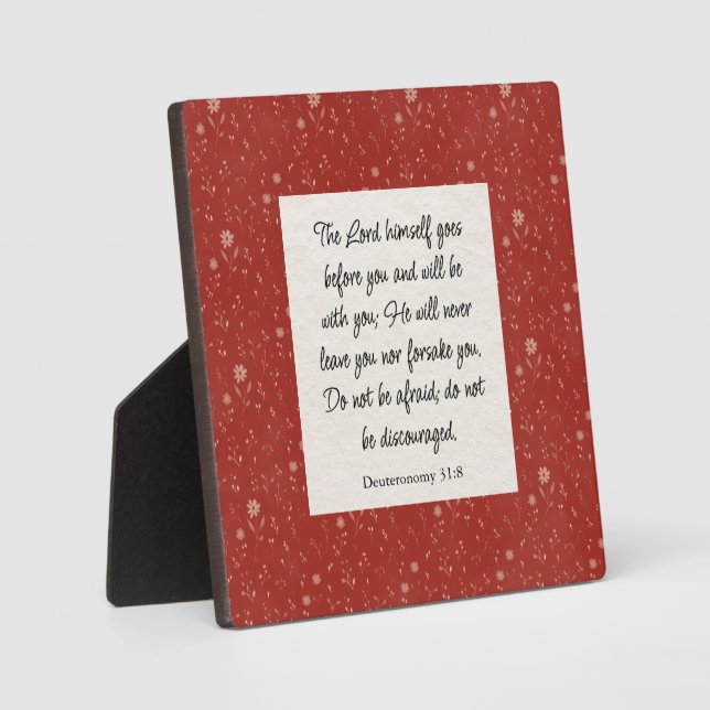 Deuteronomie 31:8 Bibel Verse Bild Fotoplatte (Vorderseite)