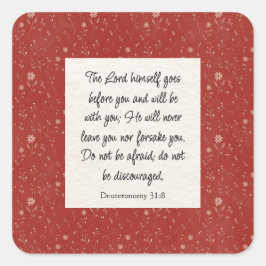 Deuteronomie 31:8 Bibel Verse Bild Quadratischer Aufkleber