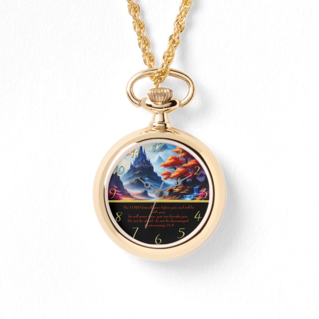 Deuteronomie 31:8 Klettersee Armbanduhr (Vorderseite)