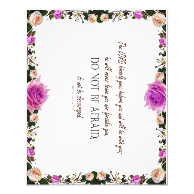 Deuteronomie 31, keine Angst haben, Fotodruck (Vorne)