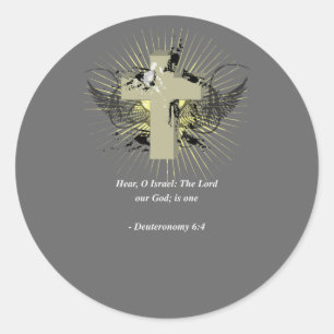 DEUTERONOMIE 6-4 Bibelverse Runder Aufkleber