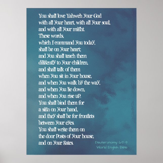Deuteronomie 6:5-9 - Prioritäten Poster (Vorne)