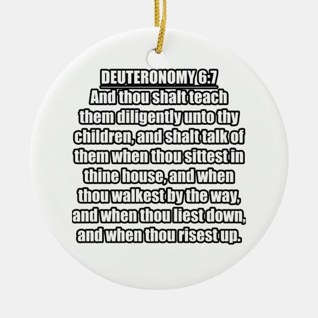 Deuteronomie 6:7 KJV Bibelverse Keramik Ornament (Vorne)