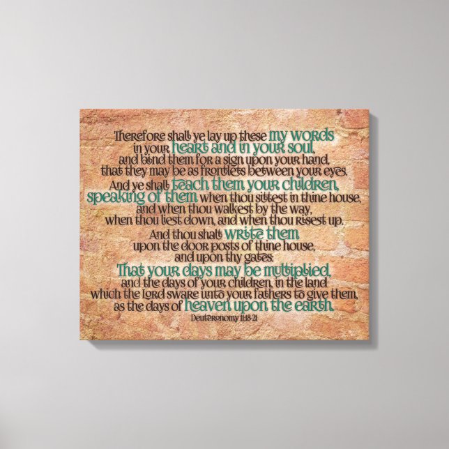 Deuteronomy 11 Bible Verse Christliche Schrift Kun Leinwanddruck (Vorderseite)
