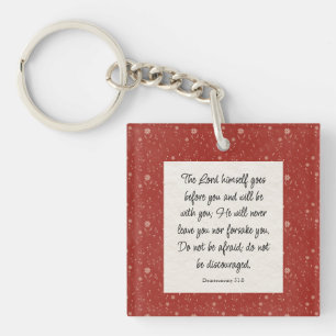 Deuteronomy 31:8 Bibelvers Bild Papier Serviette Schlüsselanhänger