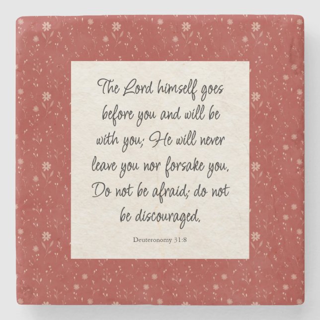 Deuteronomy 31:8 Bible Verse Image Paper Napkin Steinuntersetzer (Vorderseite)