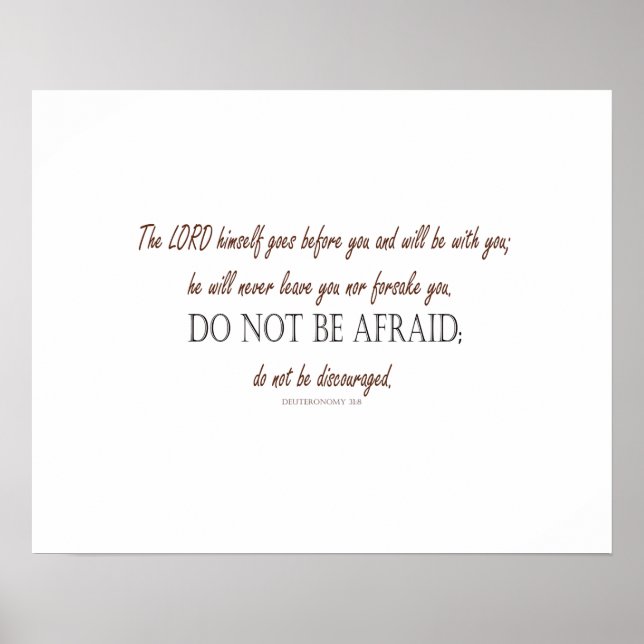 Deuteronomy 31 Do Not Be Afraid, Floral Borders Poster (Vorne)