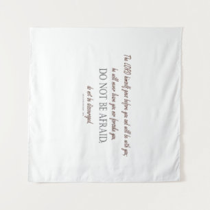 Deuteronomy 31 Do Not Be Afraid, Floral Borders Wandteppich