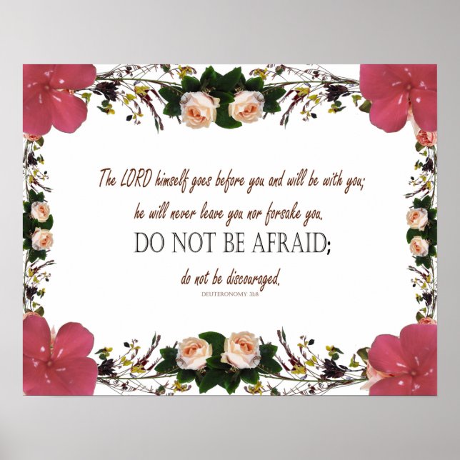 Deuteronomy 31, Do not be afraid Poster (Vorne)