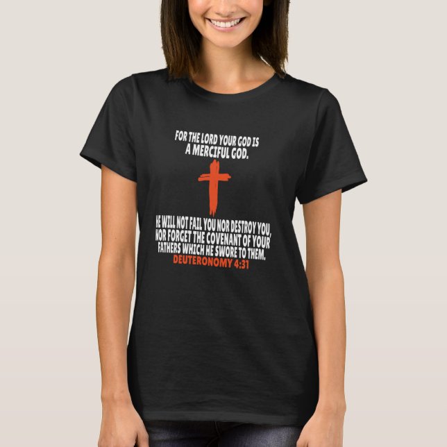 Deuteronomy 431 Bible Verses Scripture T-Shirt (Vorderseite)
