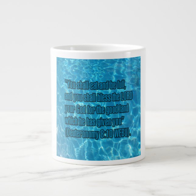 Deuteronomy 8:10 WEBU Mug Jumbo-Tasse (Vorderseite)