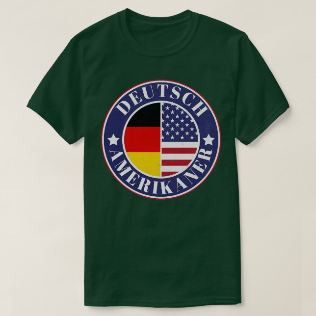 Deutsch-Amerikaner deutsches amerikanisches Abzeic T-Shirt (Design vorne)