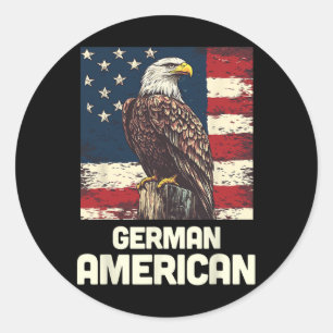 Deutsch-Amerikanische Flagge Patriotisch Usa Polit Runder Aufkleber