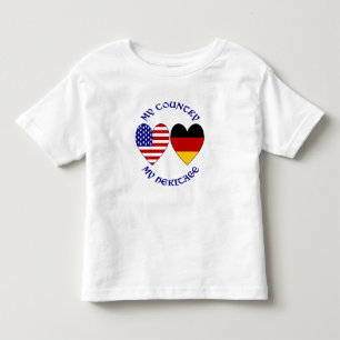 Deutsch-Amerikanische Flaggen-Herzen-Landeserbe Kleinkind T-shirt