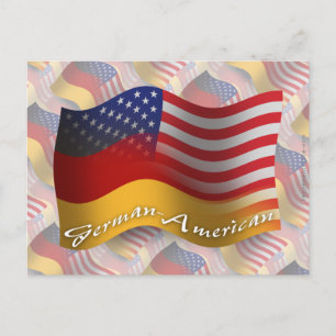 Deutsch-Amerikanische Wave Flag Postkarte