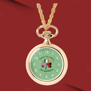 Deutsch-Amerikanisches Kleeblatt Personalisiert Armbanduhr