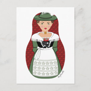 Deutsch, Bayerische Matryoshka Postkarte
