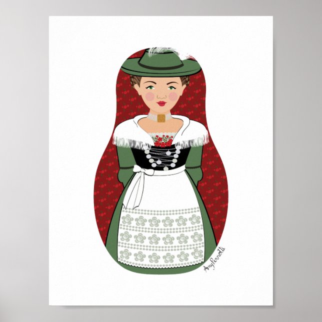 Deutsch, Bayerisches Matryoshka-Poster Poster (Vorne)
