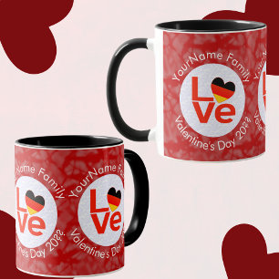 Deutsch Deutsche rote LOVE-Herzflagge Tasse