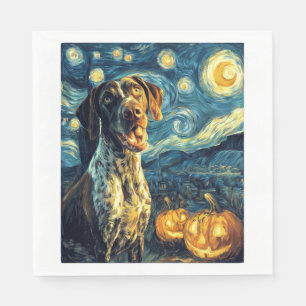 Deutsch Drahthaar 2 Süßer Hund Halloween Ja Serviette