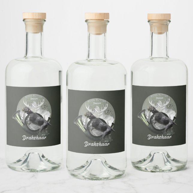 Deutsch Drahthaar Alkoholflaschenetikett (Flaschen)